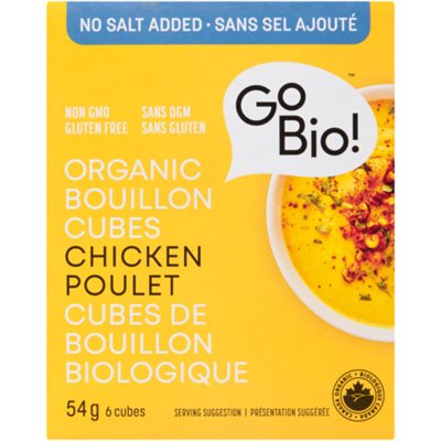 GoBio! Cubes de Bouillon Biologique Poulet 6 Cubes 54 g