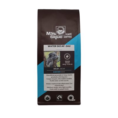 Café Mystique Decaf. Eau Mélange Noir Grains bio 395g Café Mystique Decaf. Eau Mélange Noir Grains bio 395g
