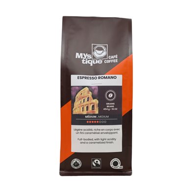 Cafe Mystique Organic Coffee Medium Beans Espresso Romano Blend 454g