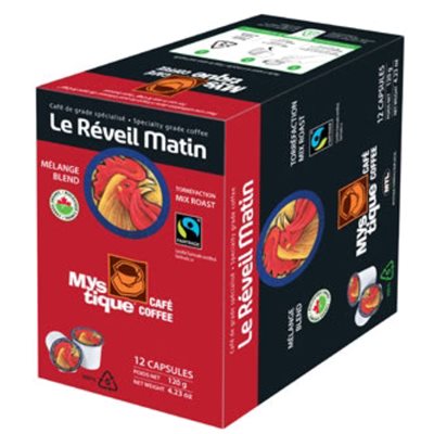 Café Mystique Café de Grade Spécialisé le Réveil Matin Mélange Torréfaction 12 Capsules 120 g Café Mystique Café de Grade Spécialisé le Réveil Matin Mélange Torréfaction 12 Capsules 120 g