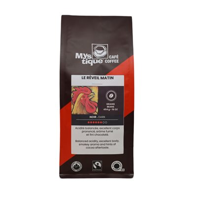 Café Mystique café le Reveil Matin Mélange Corsé Grains bio 454g Café Mystique café le Reveil Matin Mélange Corsé Grains bio 454g