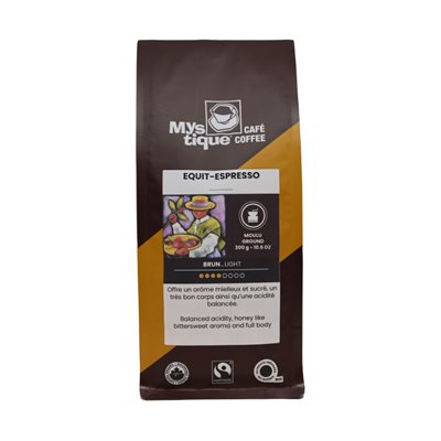 Café Mystique café bio Equit Espresso Mélange mouture 300g Café Mystique café bio Equit Espresso Mélange mouture 300g