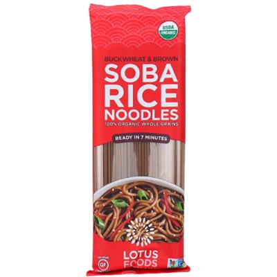 Lotus Foods Nouilles de riz sarrasin et brun Soba biologiques Lotus Foods Nouilles de riz sarrasin et brun Soba biologiques