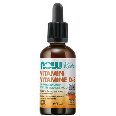 Now Kids Vitamine D-3 Gouttes Liquides 100iu pour Enfants 60ml Now Kids Vitamine D-3 Gouttes Liquides 100iu pour Enfants 60ml