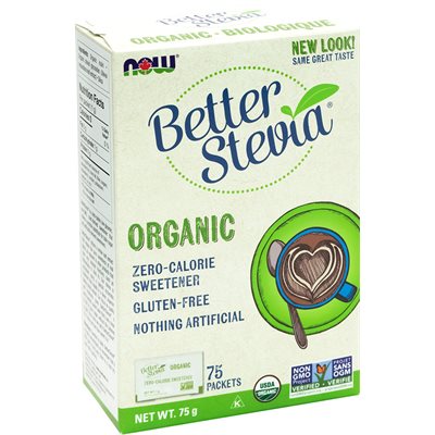 Now Organic Stevia w / inulin Packets 1g*75