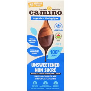 Camino Chocolat à Cuire Non Sucré Biologique 200 g