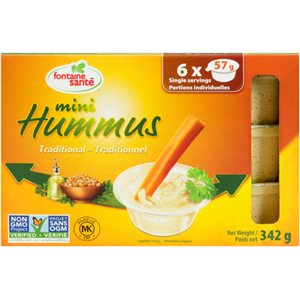 Fontaine Sante Mini Hummus Traditional 6 Single Servings x 57 g