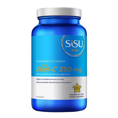 Sisu Ester-C 250 mg à croquer (enfants), agrumes 120un Sisu Ester-C 250 mg à croquer (enfants), agrumes 120un