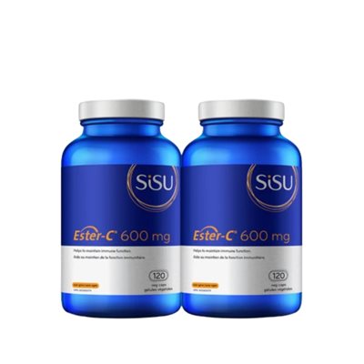 Sisu Tau exclusif Ester-C 600 mg emballage duo* 2x120vcaps Sisu Tau exclusif Ester-C 600 mg emballage duo* 2x120vcaps