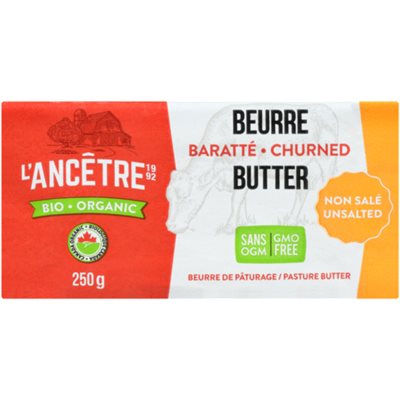 L'Ancêtre Beurre Non Sale Pasteurise Bio 250g L'Ancêtre Beurre Non Sale Pasteurise Bio 250g