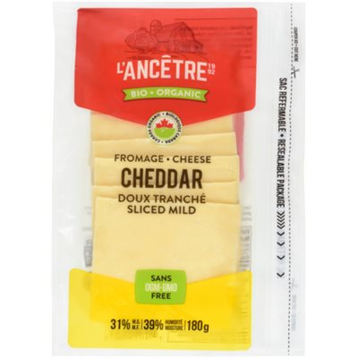 L'Ancêtre Fromage Cheddar Doux Pasteurise Tranche Bio L'Ancêtre Fromage Cheddar Doux Pasteurise Tranche Bio