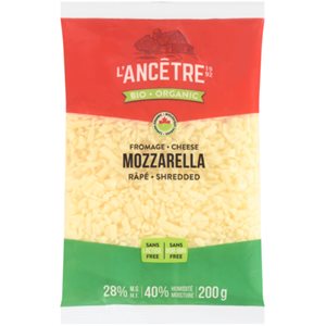 L'Ancêtre Fromage Mozzarella Râpé Bio 28% M.G. 200 g