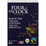 Four O'Clock Black Tea Organic Fairtrade English Breakfast 16 Teabags 32 g 32g