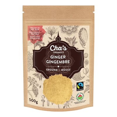 Cha's Organics Gingembre moulu bio 500G Cha's Organics Gingembre moulu bio 500G