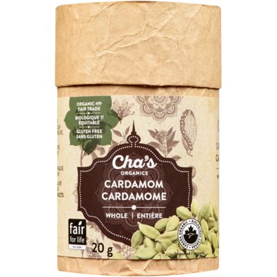 Cha's Organics Whole Cardamom 20 g 