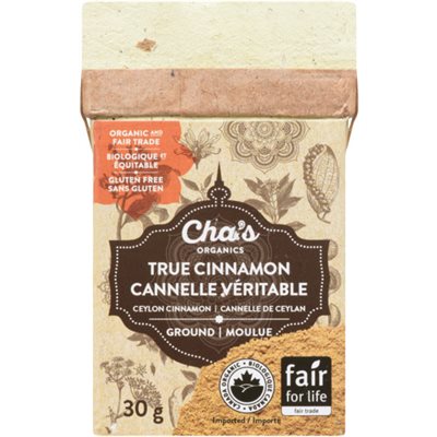 Cha's Organics Cannelle Véritable Moulue bio 30 g Cha's Organics Cannelle Véritable Moulue bio 30 g