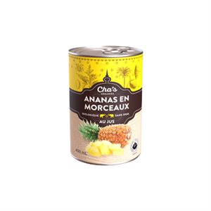 Cha's Organics Pineapple Chunks in Juice 400 ml 