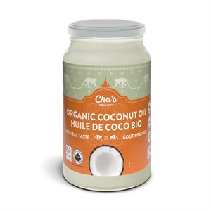 Cha's Organics Huile de coco désodorisée bio 1 L