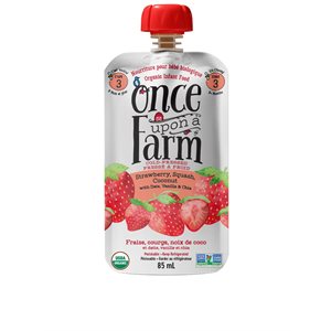 Once upon a Farm Fraise, Courge, Noix De Coco Et Datte, Vanille Et Chia