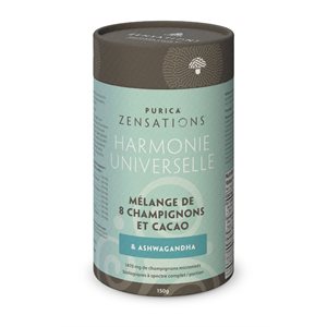 Purica ZENSATIONS Organic Micronized 8 Mushrooms & Ashwagandha Cacao mix 1470mg / serving 150g