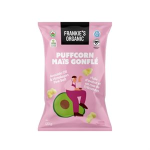 Frankie's Mais gonflé biologique - Huile d'avocat et sel rose de l'Himalaya