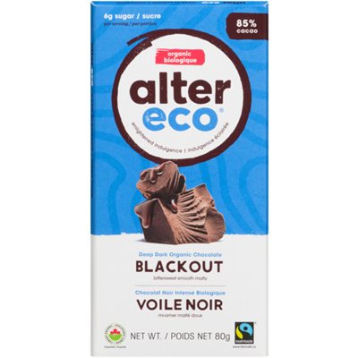 Alter Eco Chocolat Noir Intense Biologique Voile Noir 80 g Alter Eco Chocolat Noir Intense Biologique Voile Noir 80 g