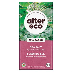 Alter Eco Chocolat Noir Intense Biologique Fleur de Sel 80 g