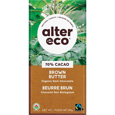 Alter Eco Beurre Brun Chocolat Noir Biologique Salé 80 g Alter Eco Beurre Brun Chocolat Noir Biologique Salé 80 g