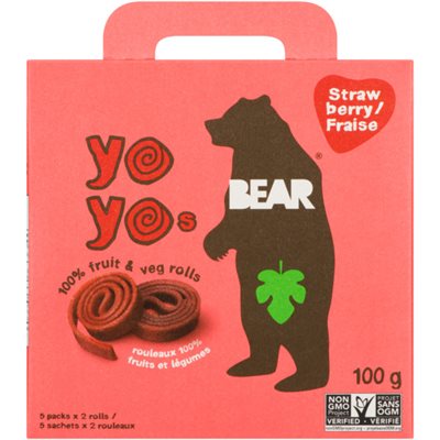 Bear Yoyos Fraise 5 Sachets x 2 Rouleaux 100 g Bear Yoyos Fraise 5 Sachets x 2 Rouleaux 100 g