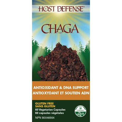 Host Defense Chaga Antioxydant & Soutien ADN 60 Capsules Host Defense Chaga Antioxydant & Soutien ADN 60 Capsules