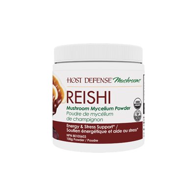 Host Defense Reishi poudre de mycéliumde champignon 100g Host Defense Reishi poudre de mycéliumde champignon 100g
