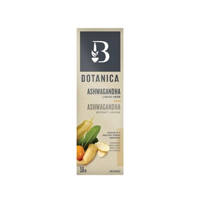 Botanica Extrait Liquide d'Ashwagandha Biologique 50ml Botanica Extrait Liquide d'Ashwagandha Biologique 50ml