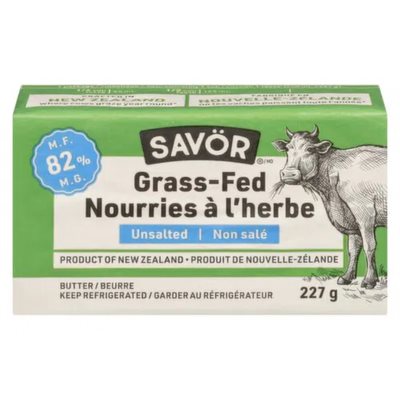 Savor Beurre Nouvelle-Zélande Nourri À L'Herbe Non Salé 227G Savor Beurre Nouvelle-Zélande Nourri À L'Herbe Non Salé 227G