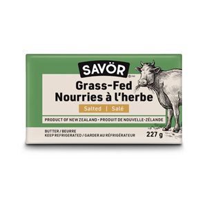 Savor Beurre Nouvelle-Zélande Nourri À L'Herbe Salé 227G