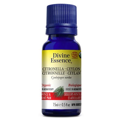 Divine Essence Citronella - Ceylon Organic Essential Oil 15ml