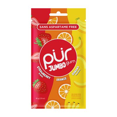 Pur Jumbo Gomme-Fraise,orange, banane Pur Jumbo Gomme-Fraise,orange, banane
