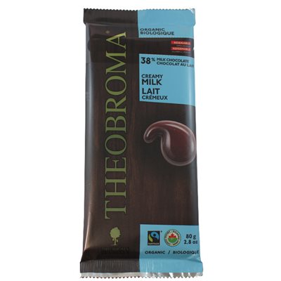 Theobroma Chocolat 38 % au Lait Crémeux Biologique Theobroma Chocolat 38 % au Lait Crémeux Biologique