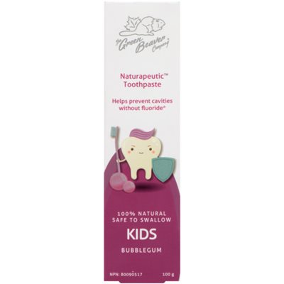 Green Beaver Naturapeutic Safe to swallow Kids Toothpaste Bubblegum 100g