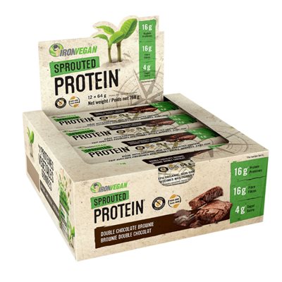 Iron Vegan Sprouted Protein Brownie Double Chocolat 12 Barre de Protéines x 64 g (768 g) Iron Vegan Sprouted Protein Brownie Double Chocolat 12 Barre de Protéines x 64 g (768 g)