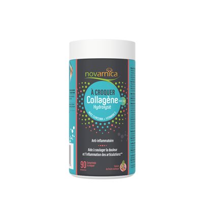 Novarnica Collagène croquable anti-inflamatoire Saveur de fruits exotiques 90un Novarnica Collagène croquable anti-inflamatoire Saveur de fruits exotiques 90un