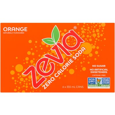 Zevia Soda Zéro Calorie Orange 6 Canettes x 355 ml Zevia Soda Zéro Calorie Orange 6 Canettes x 355 ml