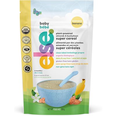ELSE NUTRITION Super Céréale Else, pour les bébés de six mois et plus Banane 228 g ELSE NUTRITION Super Céréale Else, pour les bébés de six mois et plus Banane 228 g
