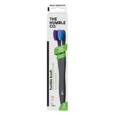 Brosse a dent a base de plante douce Bleu et mauve 2un Brosse a dent a base de plante douce Bleu et mauve 2un