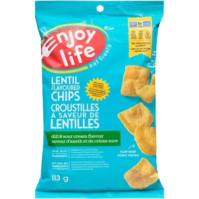 Enjoy Life Croustilles à Saveur de Lentilles Saveur d'Aneth et de Créme Sure 113 g Enjoy Life Croustilles à Saveur de Lentilles Saveur d'Aneth et de Créme Sure 113 g