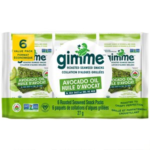 gimMe Organic Premium Roasted Seaweed Sea Salt & Avocado Oil 27g
