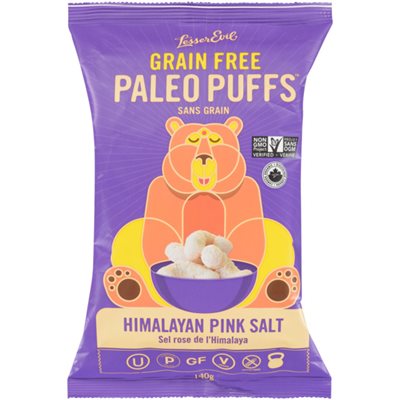 LesserEvil Paleo Puffs Sel Rose de l'Himalaya Sans Grain 140 g LesserEvil Paleo Puffs Sel Rose de l'Himalaya Sans Grain 140 g