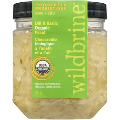 Wildbrine Choucroute Biologique à l'Aneth et à l'Ail 500 ml Wildbrine Choucroute Biologique à l'Aneth et à l'Ail 500 ml
