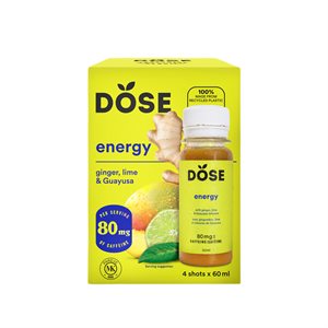 Dose Ginger Lime & Guayusa Energy Shot 4x60ML