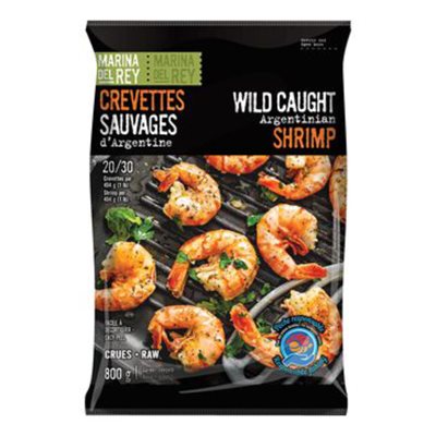 Marina del Rey Crevettes sauvages crues d'Argentine 20 / 30 800g Marina del Rey Crevettes sauvages crues d'Argentine 20 / 30 800g
