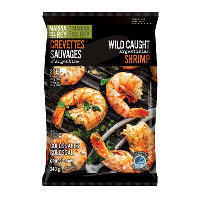 Marina Del Rey Crevettes sauvages d'argentine colossales crues 8 / 12 Marina Del Rey Crevettes sauvages d'argentine colossales crues 8 / 12
